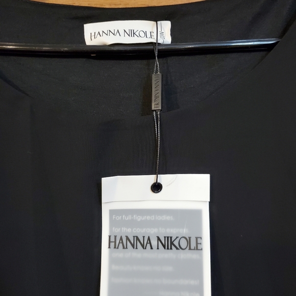 NWT Hanna Nikole Women's Black Formal Evening Dress Sleeveless Cape Size 20W - Picture 3 of 11